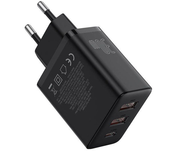 Baseus Ładowarka sieciowa Cube Fast Charger 2xUSB-A USB-C 30W Black - 1365464 - zdjęcie 3